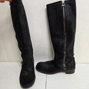 Jimmy Choo Doreen Moto Boots Black Leather 39 US 9  $1095 Italy Riding Tall